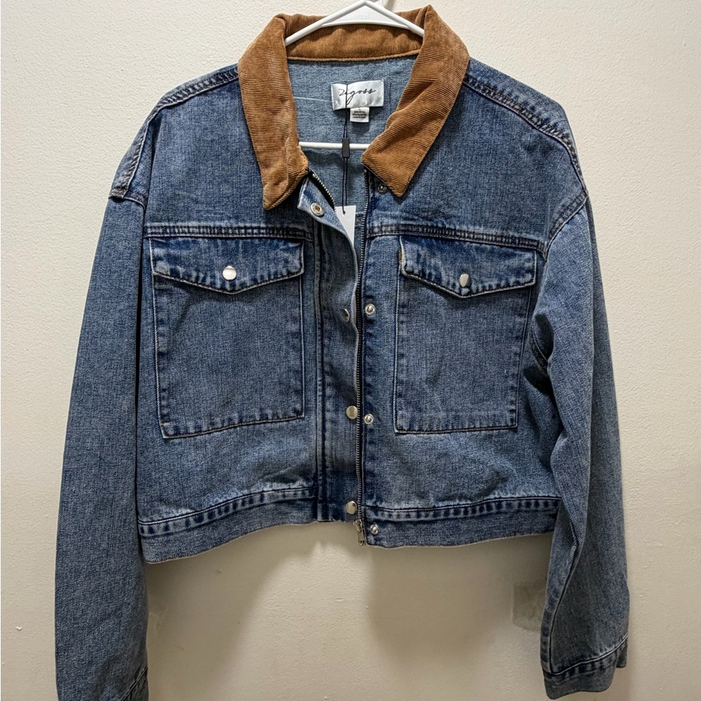 Levi's Blue Denim Jacket with Brown Collar